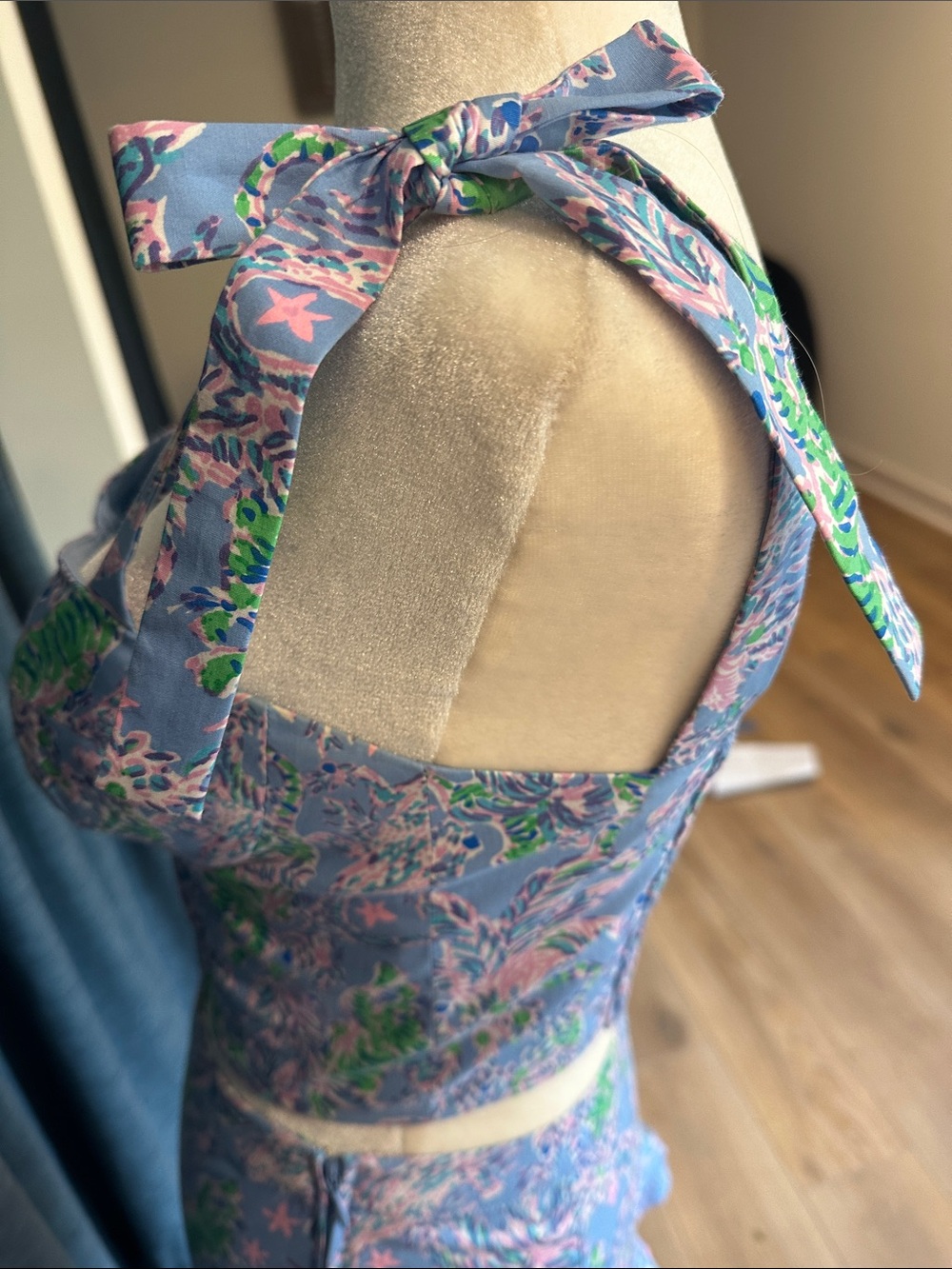 Lilly Pulitzer Lavender Blue Floral Two Piece Outfit - Picture 5 of 7